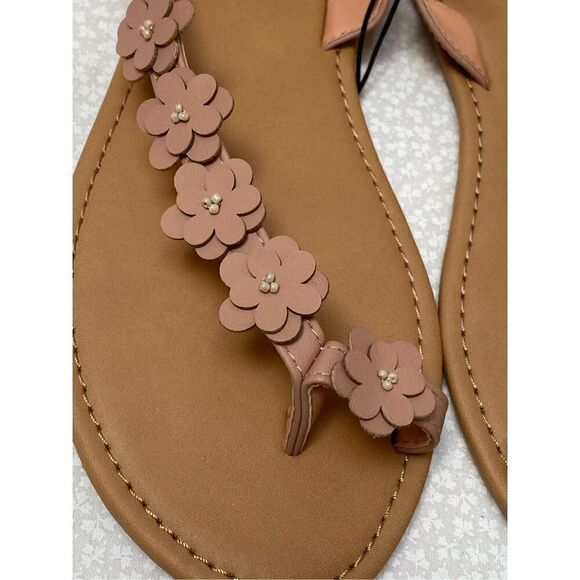 CANDIE’S WOMENS LARGE (9/10) Sandals with pink flower - Picture 4 of 4